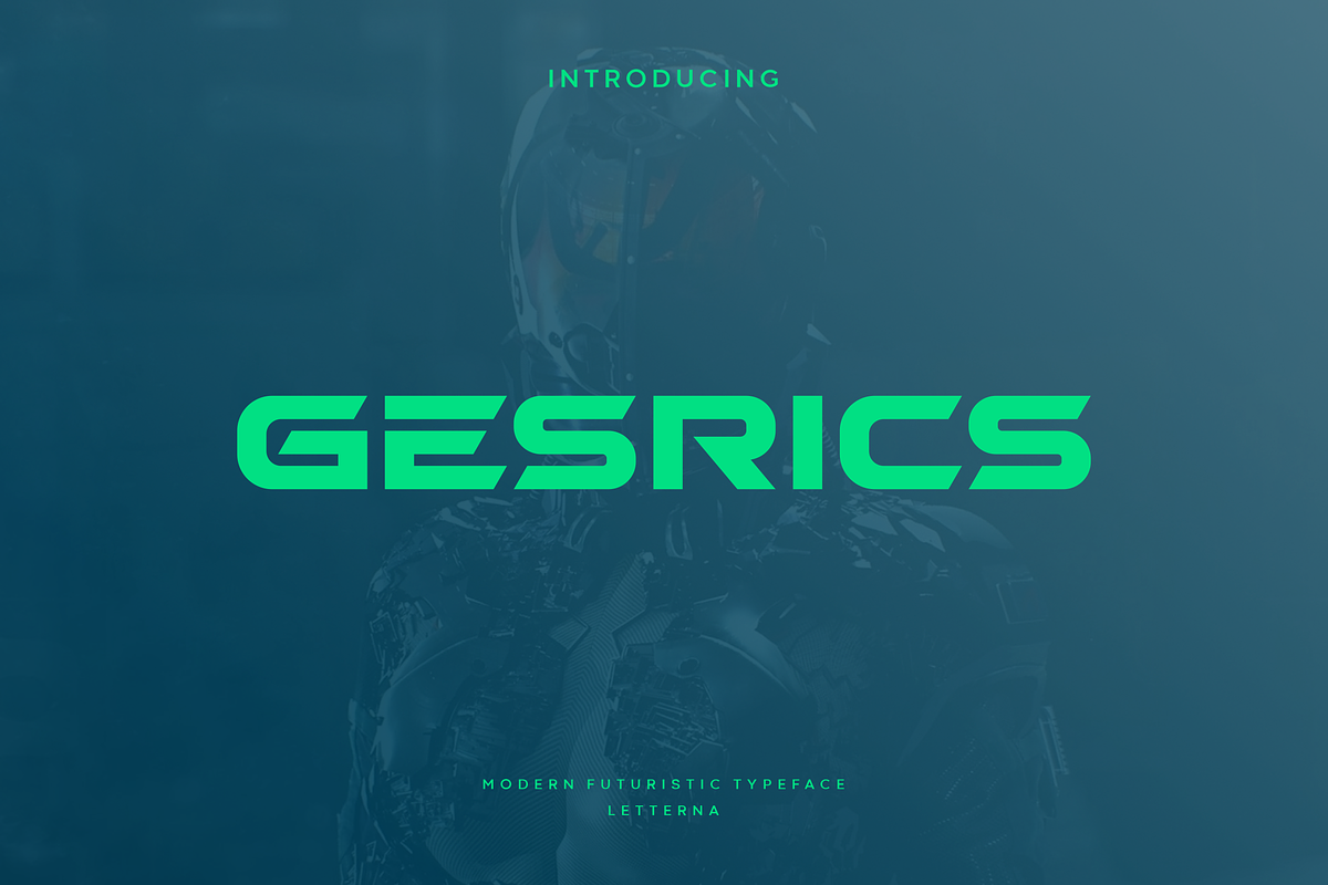 Gesrics - Modern Futuristic Typeface, a Sans Serif Font by Letterna (Photo 1 of 4)