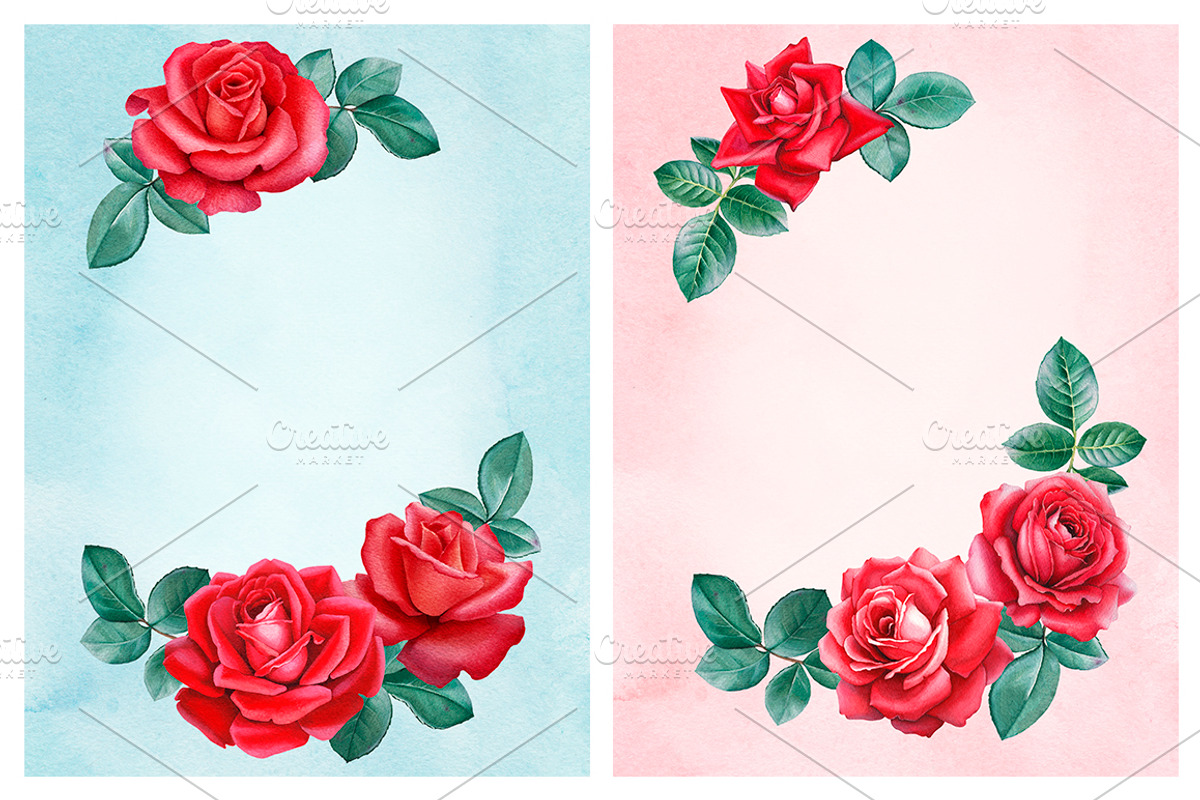 Red roses illustrations and patterns, a Texture Illustration by Sundra (Photo 11 of 11)