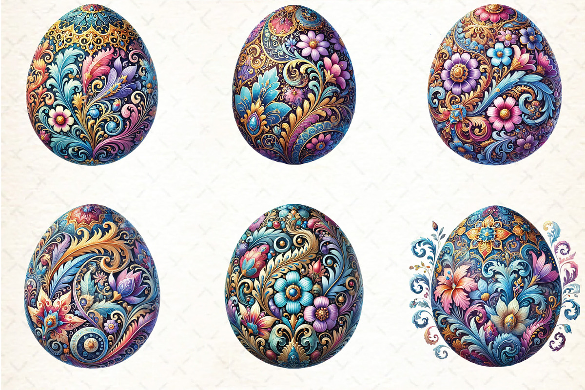 Watercolor Easter Egg Clipart, an Illustration by DreamCafeArt (Photo 2 of 5)