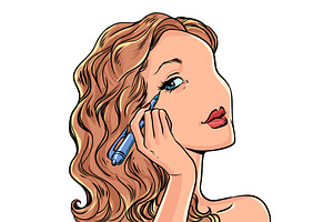 Pop Art Retro A woman paints her, a Person Illustration by studiostoks
