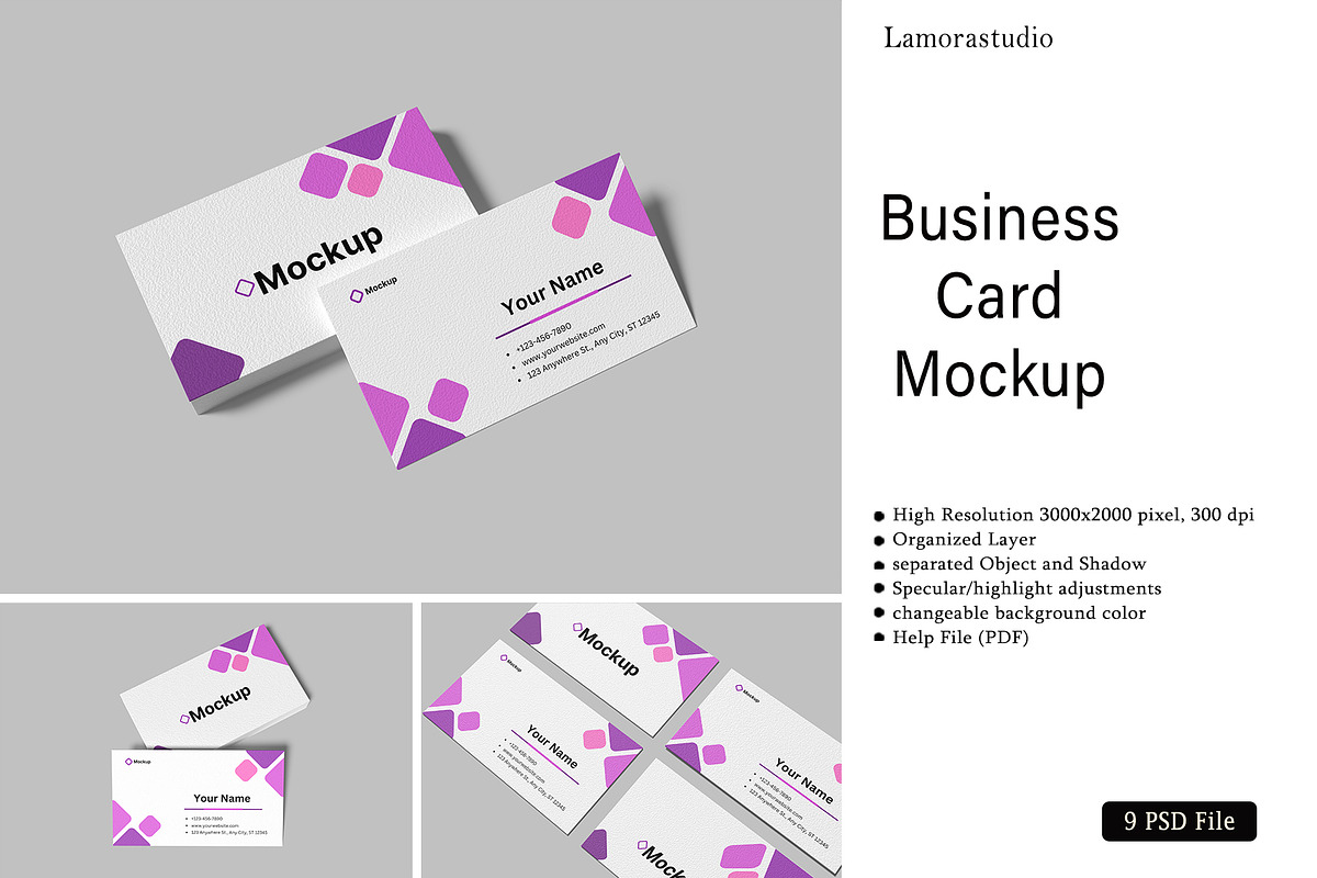 Business Card Mockup, a Card Template by lamorastudio (Photo 1 of 10)