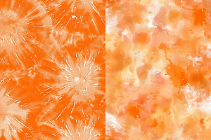 Orange Tie-Dye Seamless Patterns