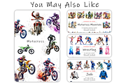 Watercolor Beach Motocross Clipart, a Decorative Illustration by stickermadness (Thumbnail 5 of 5)