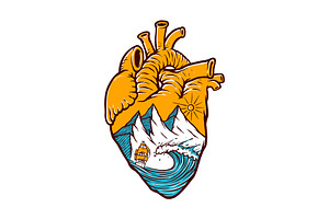Sailing in my heart illustration, an Object Illustration by gunaonedesign