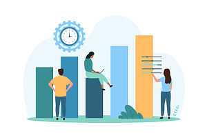 Statistic growth analytics strategy, a Finance Illustration by Flashvector