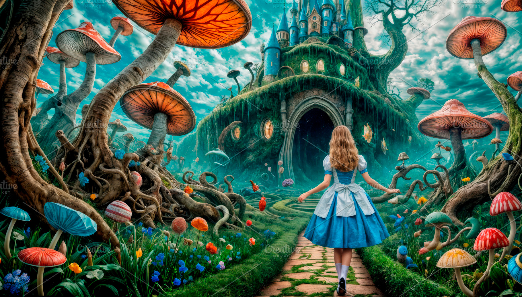 Alice, cards, coins, clocks and book, an Arts & Entertainment Photo by TatsianaSalauyova