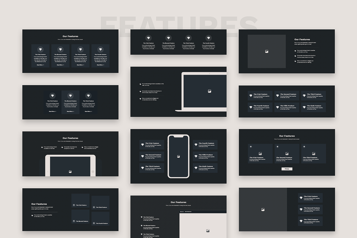 Tenebris Wireframe Kit, a Wireframe Template by Milos Knezevic (Photo 6 of 17)