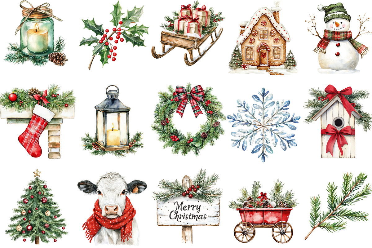Farmhouse Christmas Sublimation, an Illustration by Designking (Photo 3 of 5)