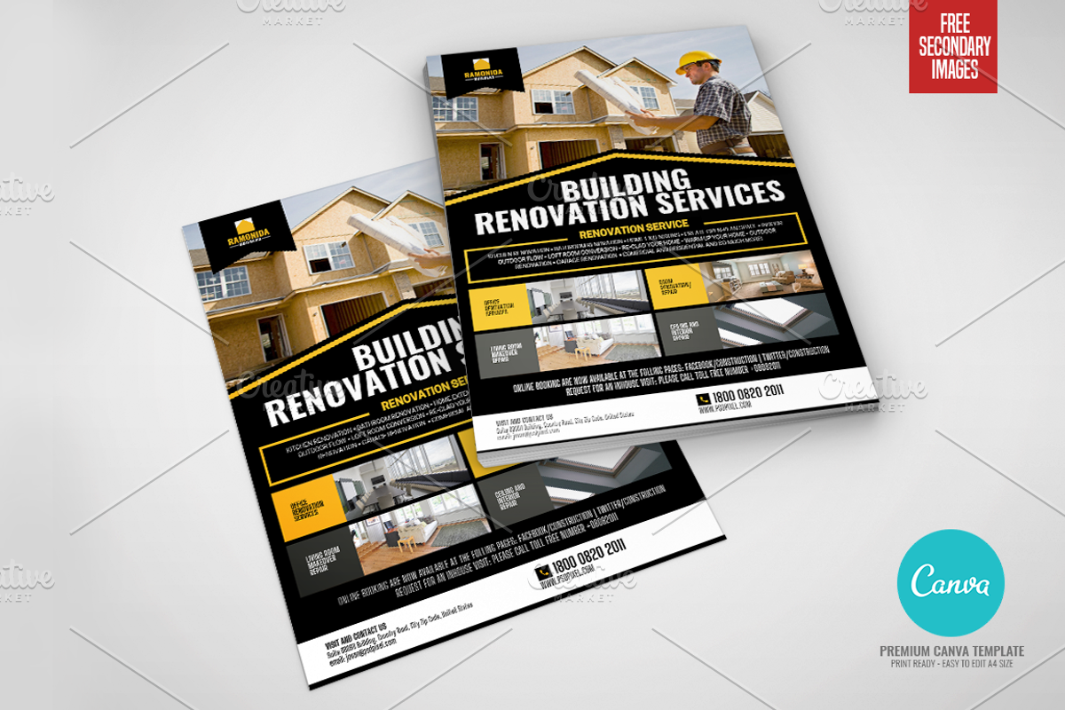 Construction Services Canva Flyer, a Flyer Template by PSDPixel (Photo 4 of 5)