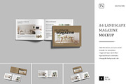 A4 Landscape Magazine Mockup, a Magazine Template by graphictime (Thumbnail 1 of 10)