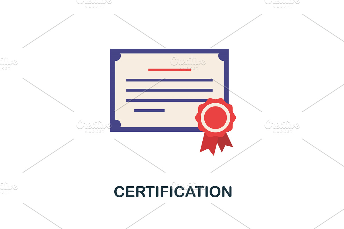Certification icon. Simple element, an Education Illustration by Aimagenarium@gmail.com