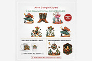 Alien Cowgirl Clipart Bundle, a Technology Illustration by Tanya Kart (Thumbnail 2 of 5)