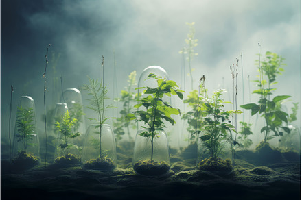 Sunlit Growing green plants field, a Nature Photo by Ylivdesign