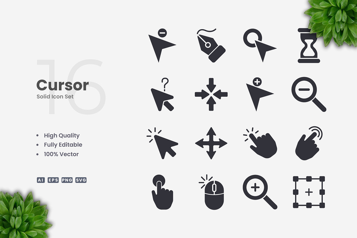 Cursor Solid Icons, an Icon by Upnowgraphic