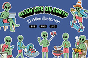Alien life on earth 10 illustrations, a Person Illustration by gunaonedesign (Thumbnail 1 of 13)