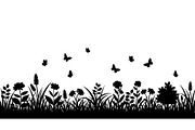 Floral Grass Border Silhouette Bundl, an Illustration by Amazin_art (Thumbnail 4 of 51)