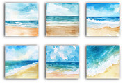 Abstract Beach Watercolor Background, an Illustration by SinaCreation (Thumbnail 3 of 5)