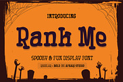 Rank Me - Spooky & Fun Display Font, a Serif Font by Afkari Studio (Thumbnail 1 of 9)