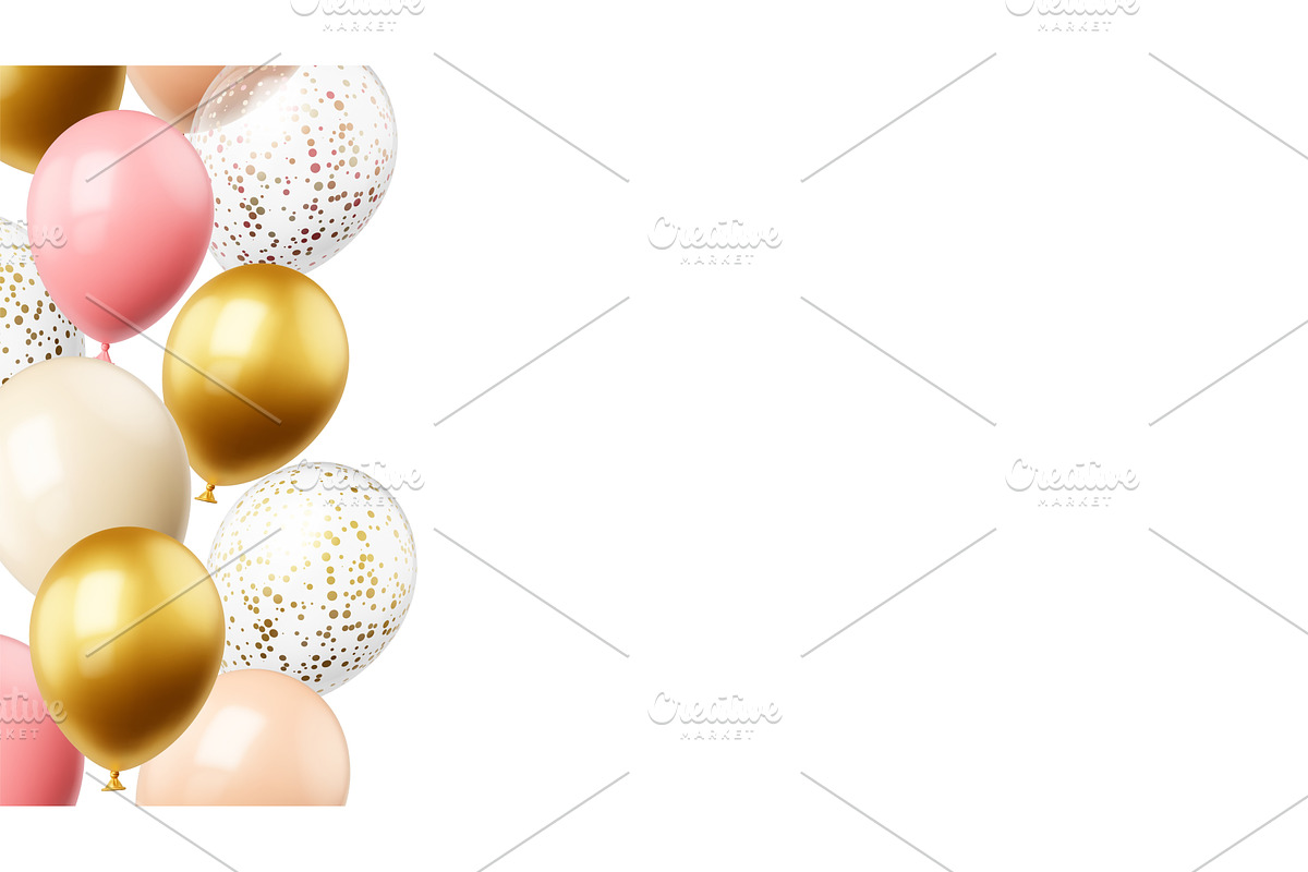 Realistic balloons background with, an Object Illustration by Valerie Bodnar