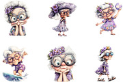 Summer Funny Grandma Clipart, a Person Illustration by Designking (Thumbnail 3 of 5)