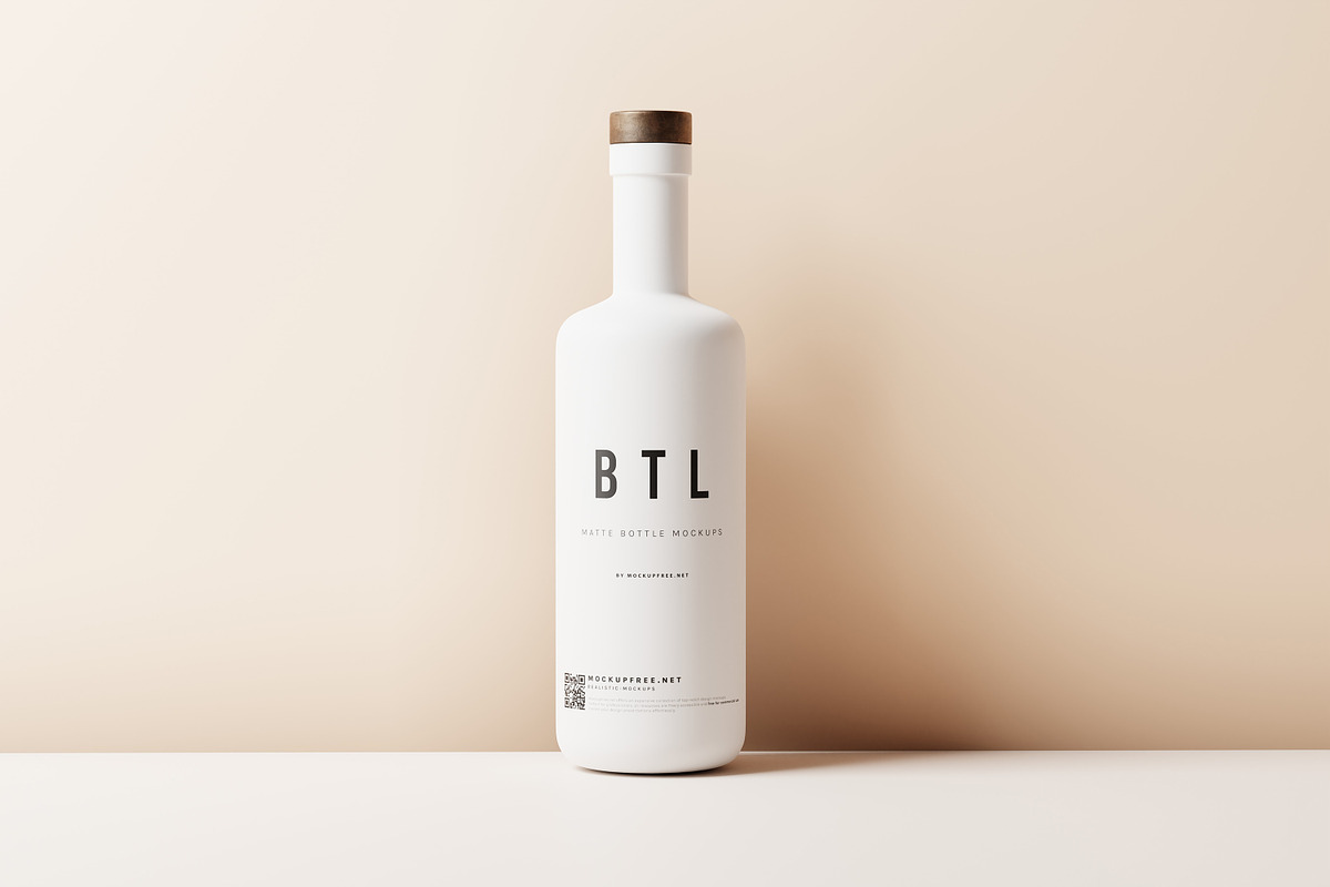 White Matte Bottle Mockups, a Cups & Container Mockup by MockupFree.Net (Photo 3 of 8)