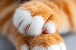 Close-up of a ginger cat paws and face, an Animal Photo by AlyaAnd