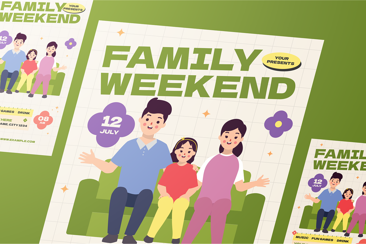 Family Weekend Event Flyer Set, a Flyer Template by Annora Studio (Photo 4 of 6)