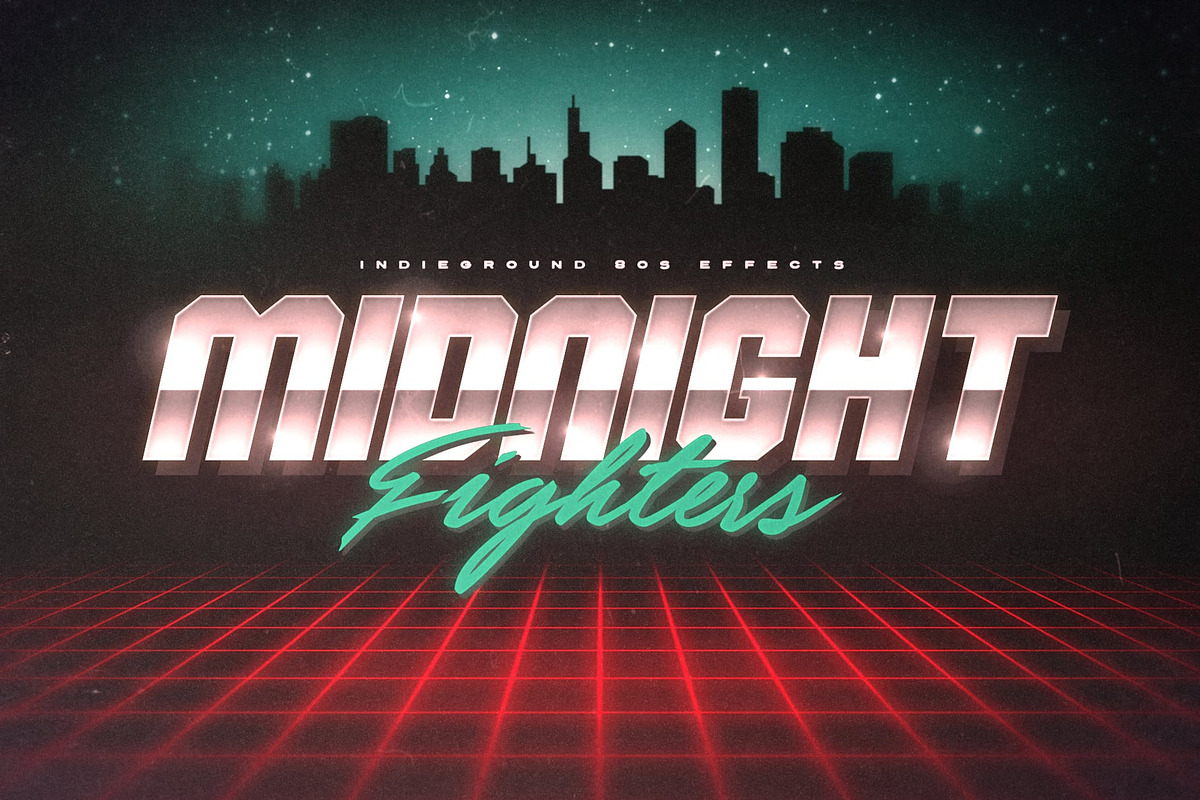 80s Text Effects Complete Bundle, a Layer Style Add-On by Indieground Design Inc. (Photo 11 of 31)
