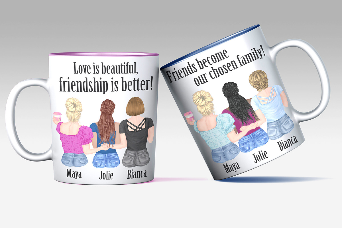 Best Friends Clipart,Girls clipart, an Illustration by chilipapers (Photo 5 of 5)