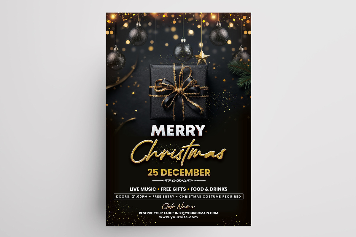 Merry Christmas - 2 Flyers (PSD), a Flyer Template by PixelsDesign (Photo 2 of 3)