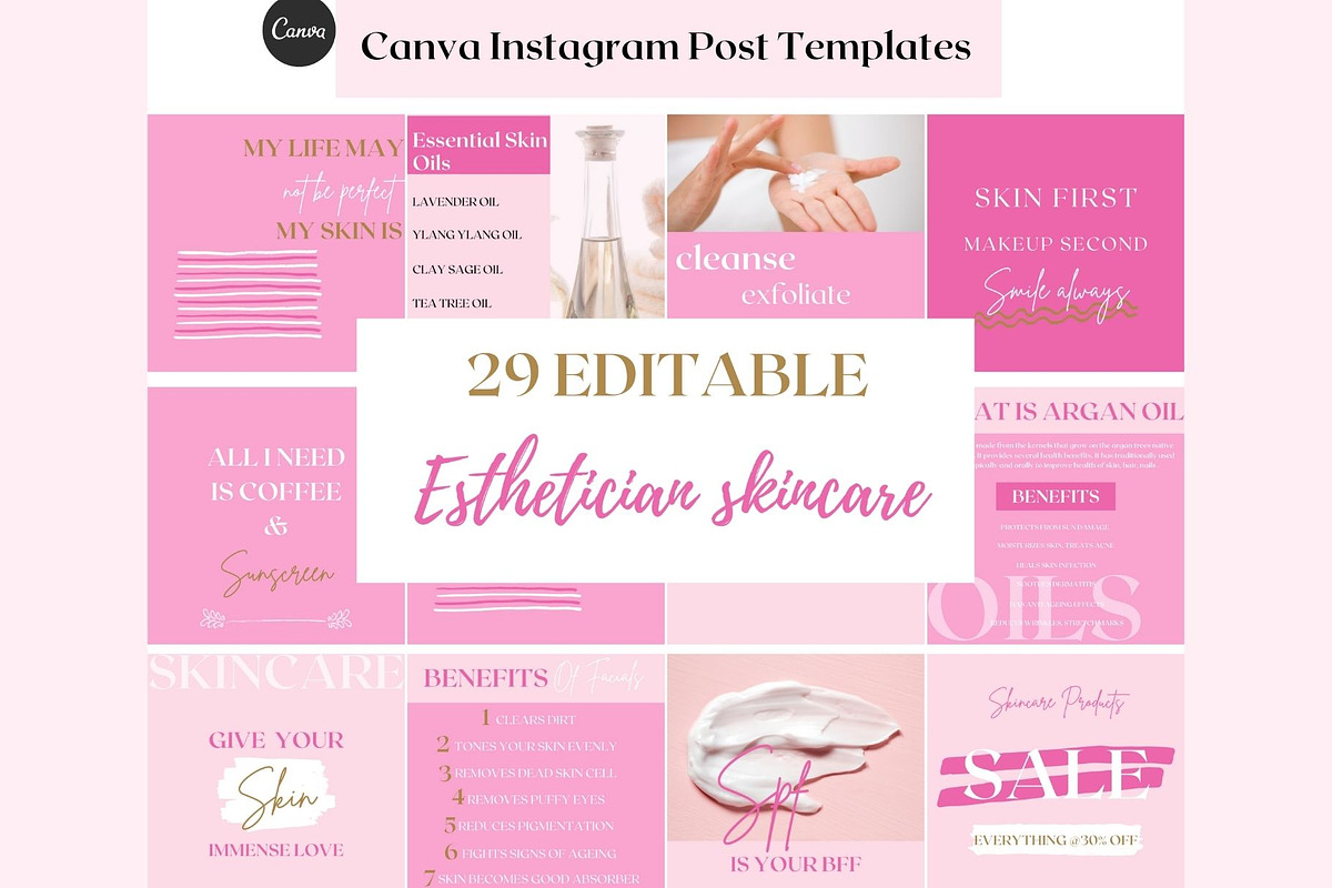 Beauty Instagram Templates Canva, a Social Media Template by Deepa Template Studio (Photo 7 of 19)
