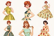Retro Glamour Midcentury Women, a Person Illustration by BusyDaydesign (Thumbnail 2 of 9)