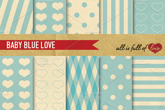 Printable Patterns - Blue paper pack preview 2