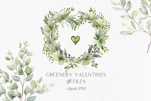Watercolor greenery clipart
