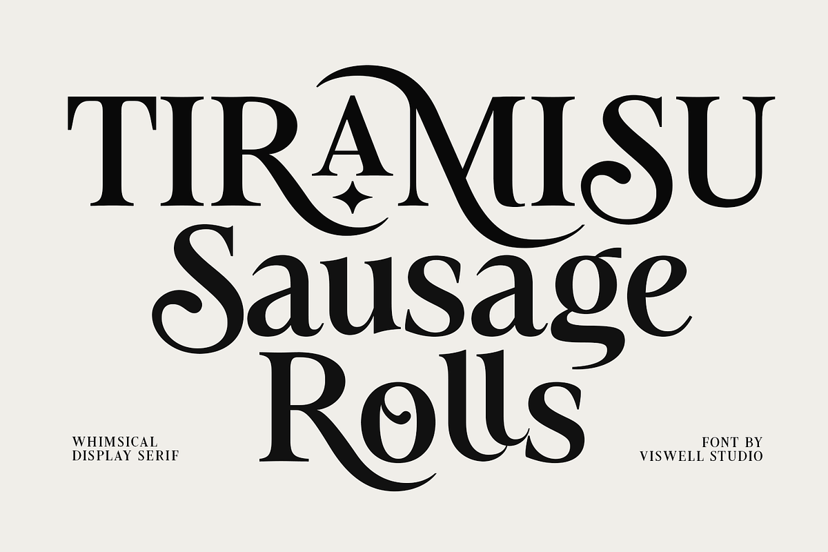 Tiramisu Sausage Rolls Serif, a Serif Font by Viswell (Photo 1 of 11)