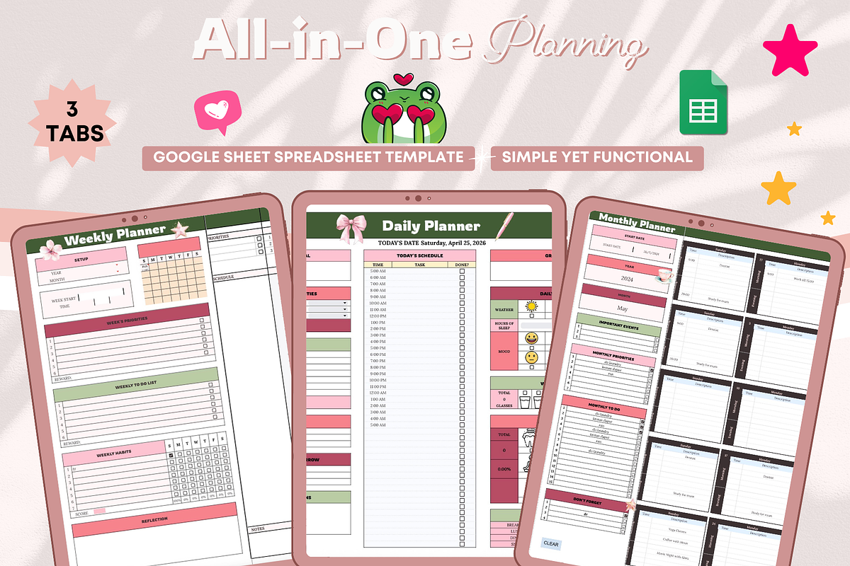 Daily Weekly Monthly Planning, a Templates & Theme by bellaROSEworkshop (Photo 5 of 6)