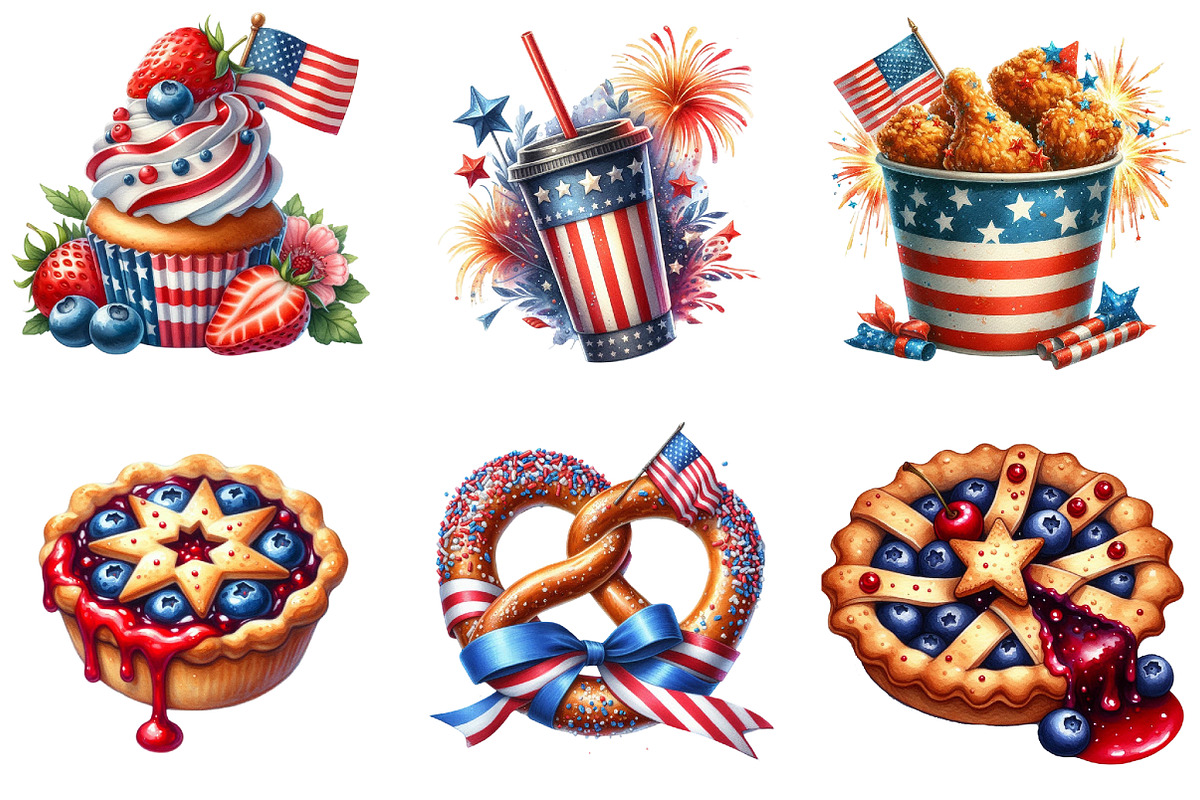4th of July Fast Food Sublimation, an Illustration by DreamArtGraphic (Photo 3 of 4)