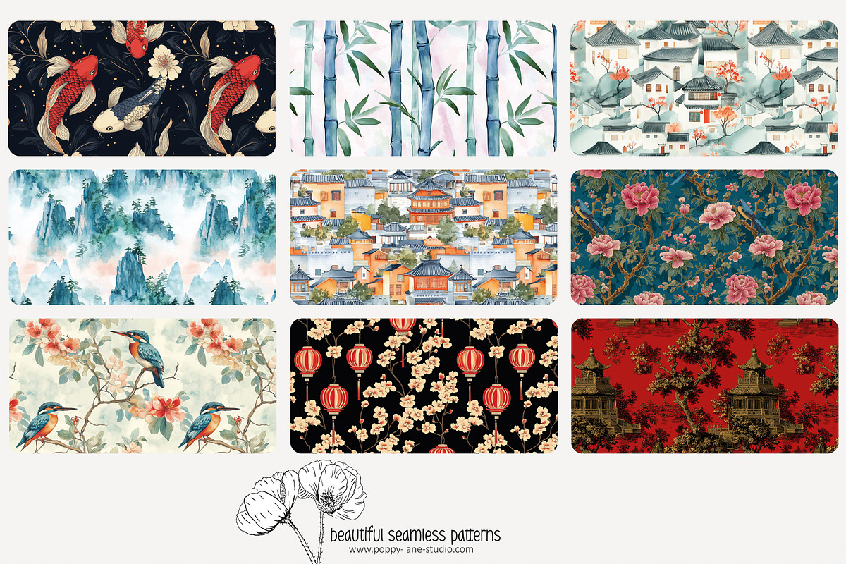 70 China seamless pattern, a Pattern Graphic by Poppy Lane Studio (Photo 3 of 10)