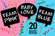 Baby Gender Reveal Photo Booth Props, a Stationery Template by DickyJiang Illustrations (Thumbnail 1 of 3)