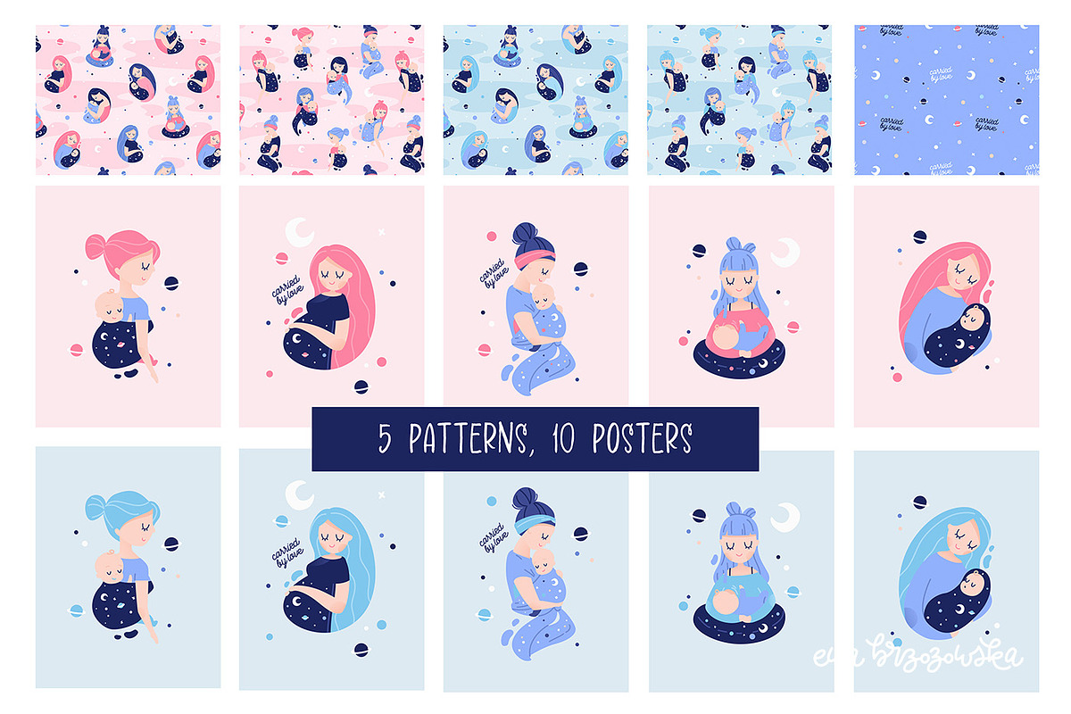 Carried by love - pattern collection, a Pattern Graphic by Brzozowska (Photo 6 of 8)