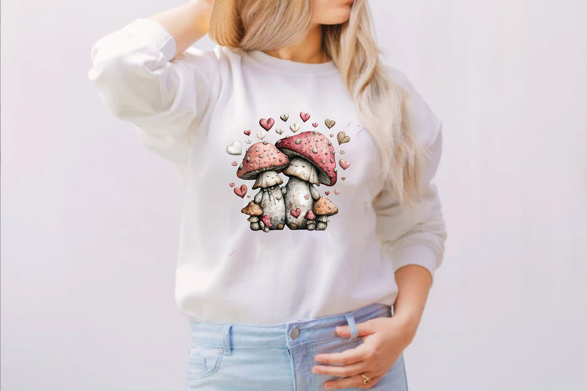 Whimsical Mushroom Couple Clipart Bu, an Illustration by SVGArt (Photo 4 of 8)