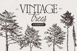 Hand-Drawn Trees Illustration Set