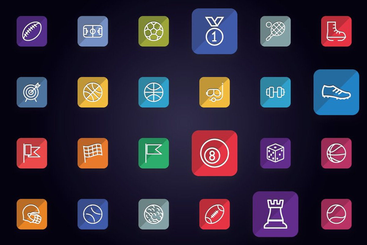 Sports, Games & Fitness Flat Icons, a Solid Icon by FlatLineIcons (Photo 3 of 5)