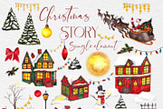Christmas Story. Watercolor graphic, an Object Graphic by ma_i_vi (Thumbnail 7 of 12)