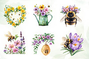 Spring Bees Clipart, an Illustration by CreationArt (Thumbnail 3 of 5)