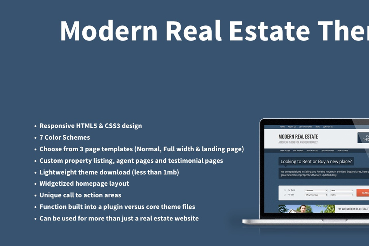 Modern Responsive Real Estate Theme, a WordPress Template by Slocum Studio Themes (Photo 1 of 5)
