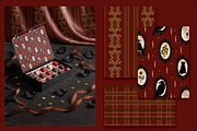 Burgundy Gothic Halloween Patterns, a Pattern Graphic by Oksana Dovhopol Art (Thumbnail 8 of 9)