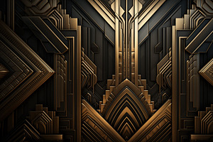 A Detailed Abstract Art Deco Background Featuring Intricate Geometric Patterns