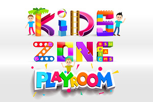 Kids Zone Playroom logo design