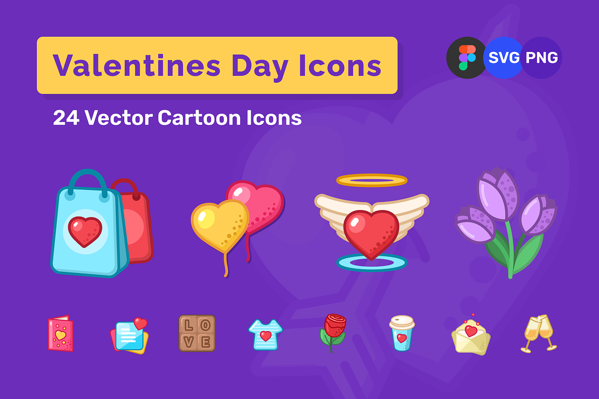 Valentines Day Icons Set, an Outline Icon by Amazing Custom Icons (Photo 1 of 6)